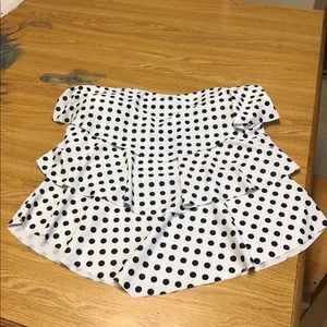 Tankini top XL White with black polkadots cascade effect flattering look…